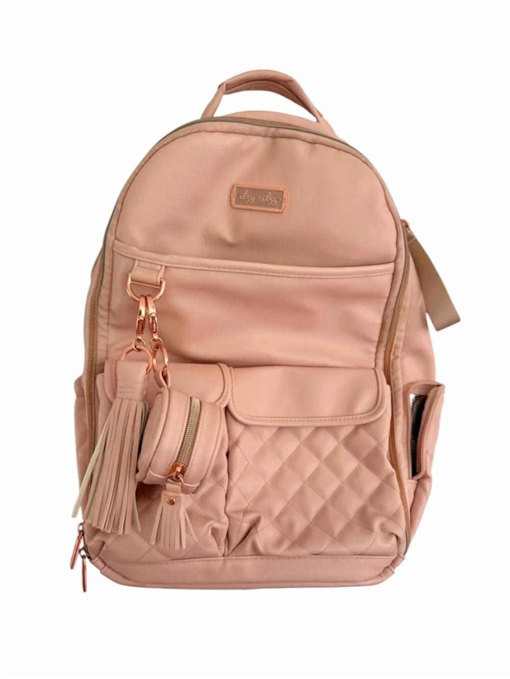 🦋Itzy Ritzy Boss Plus Diaper Bag  Backpack Blush Pink and  Diaper Bag Charm pod